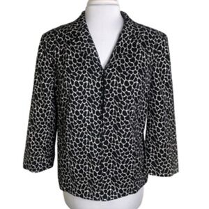 Molly & Maxx Full Front Zip Animal Print 3/4 Sleeve Fully Lined Jacket Size L